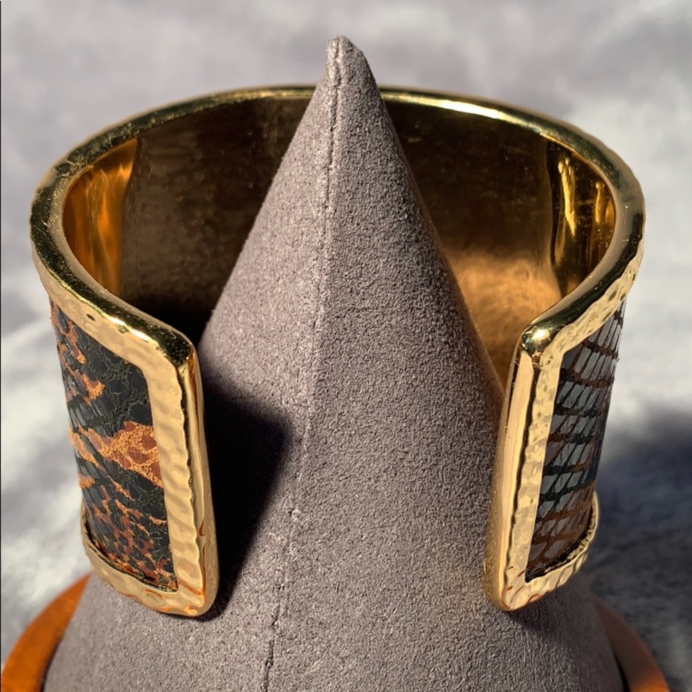 Gold With Leopard Print Cuff - image 4